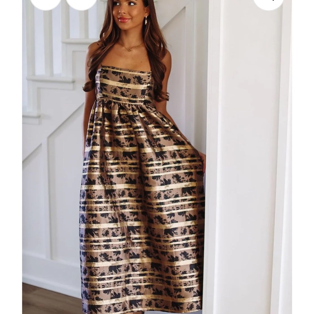 Metallic Midi Dress
